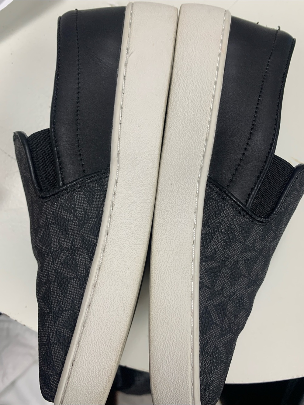 Michael Kors Men's Black Slip-On Loafers with MK Monogram - Picture 5 of 9